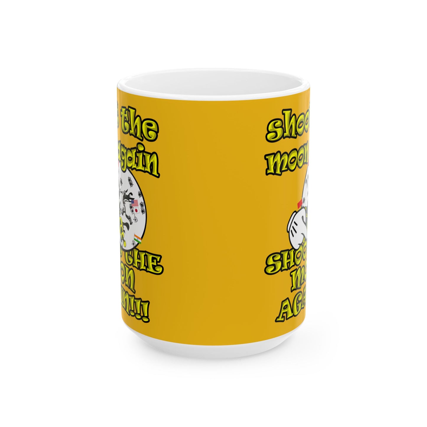 shoot the moon again - White Mug (yellow)