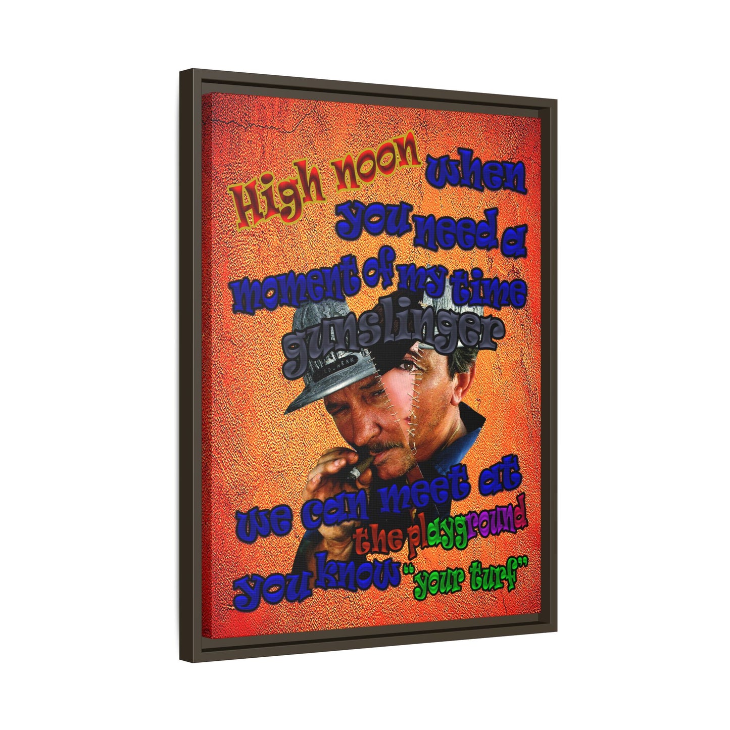 high noon - framed canvas art (burnt orange)