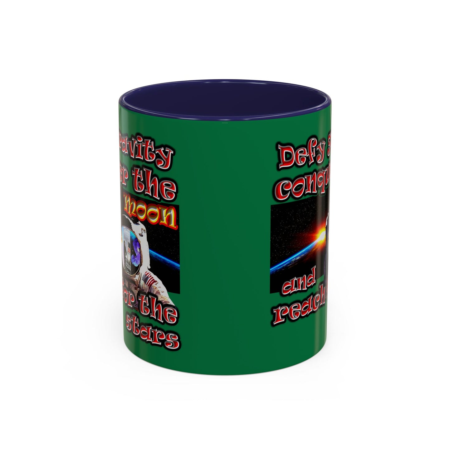 defy conquer reach - Accent Mug (dark green)