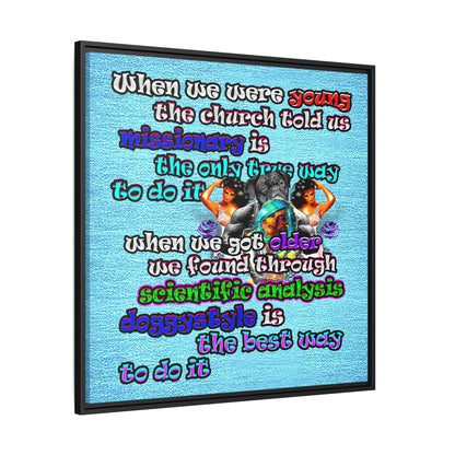 doggystyle - framed canvas art (faded blue)