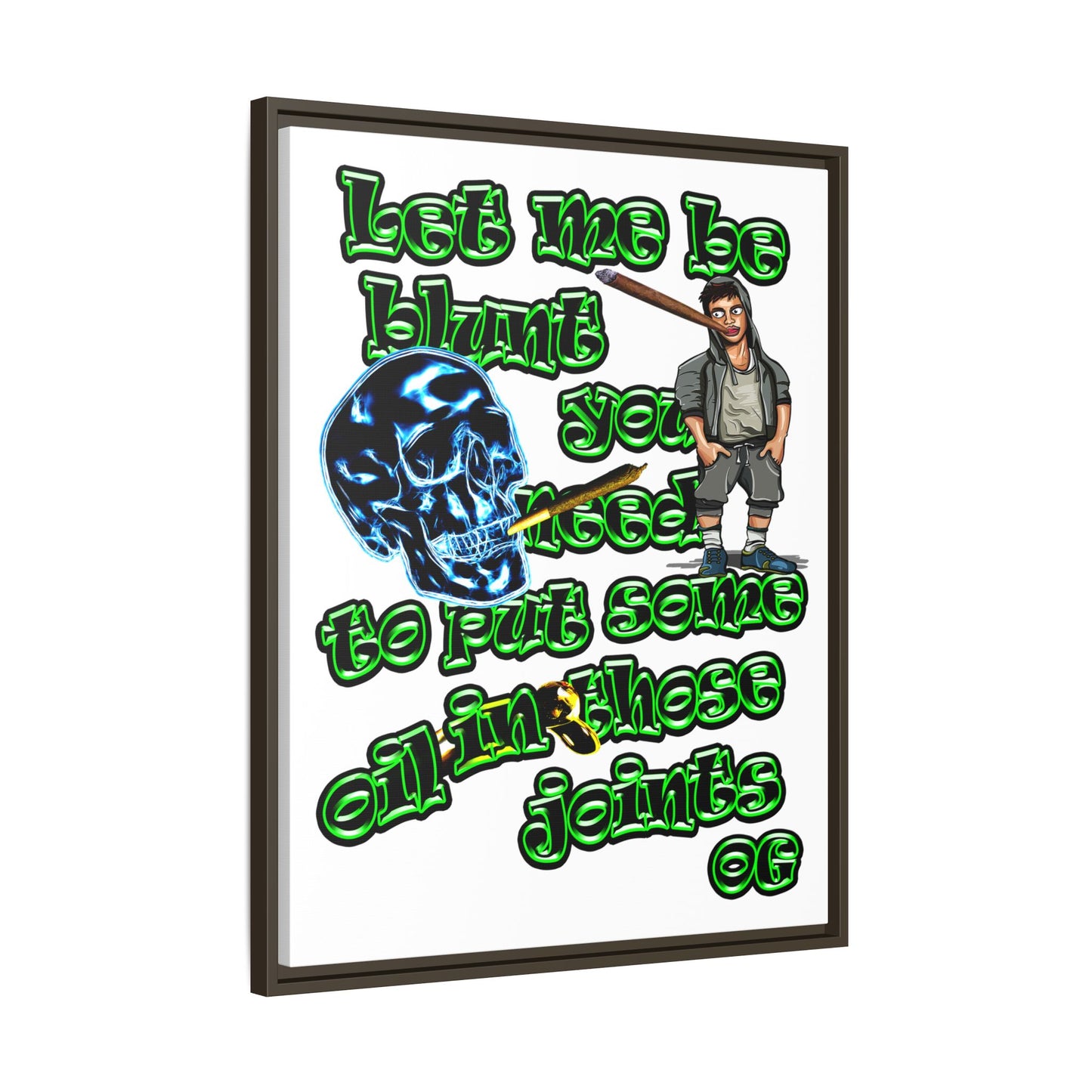 og - framed canvas art (white)
