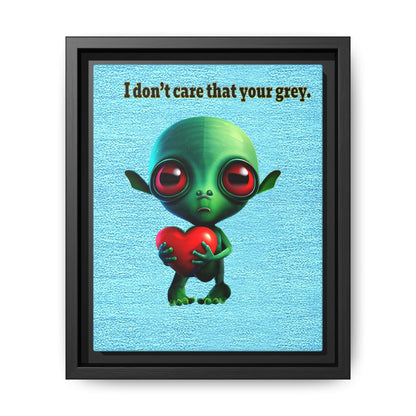 I don't care that your grey - framed canvas art (faded blue)