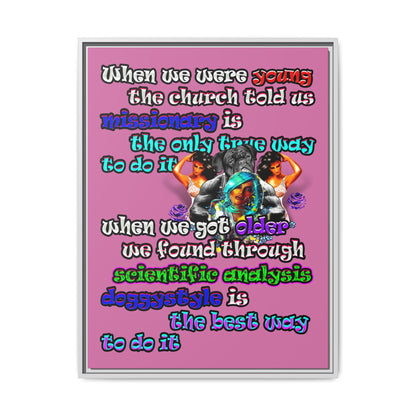 doggystyle - framed canvas art (light pink)