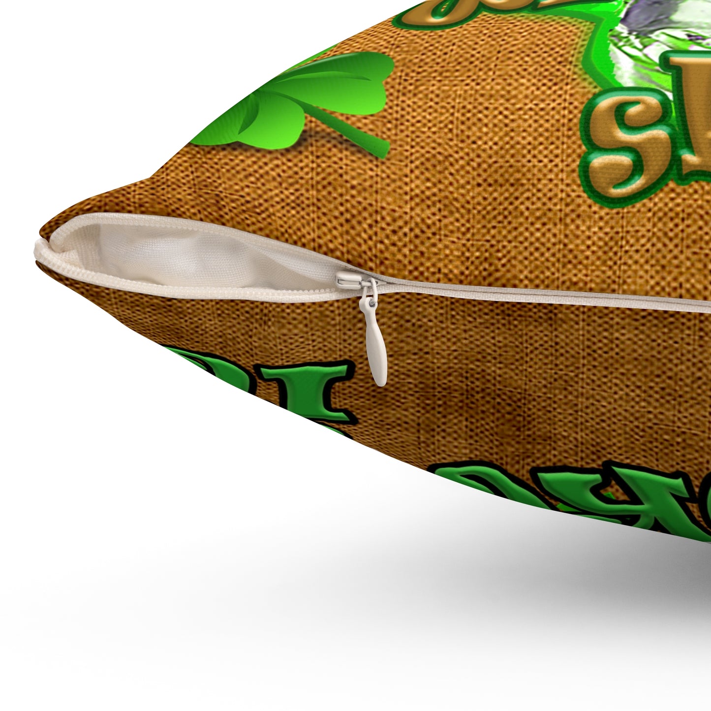 celtics logo - Spun Polyester Square Pillow - (dichromatic brown papyrus)