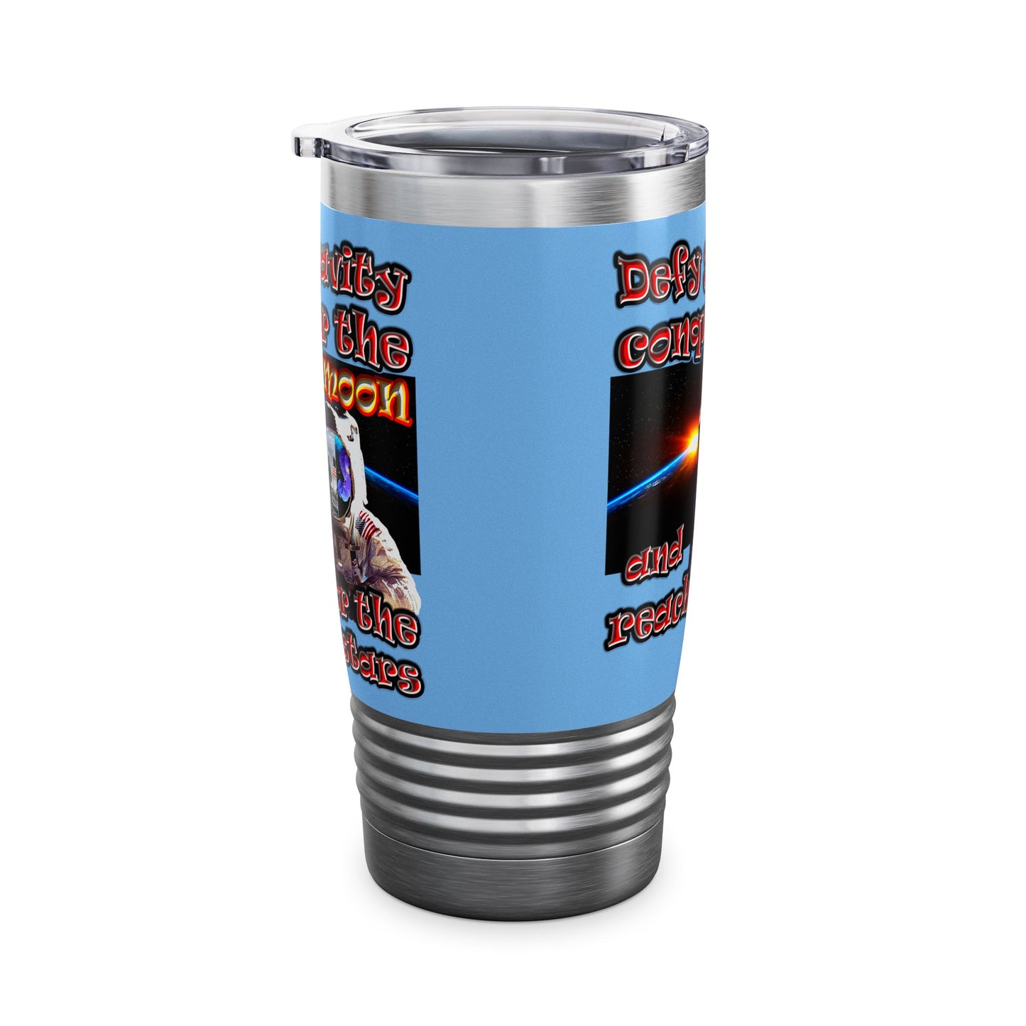 defy conquer reach - Ringneck Tumbler, 20oz (light blue)