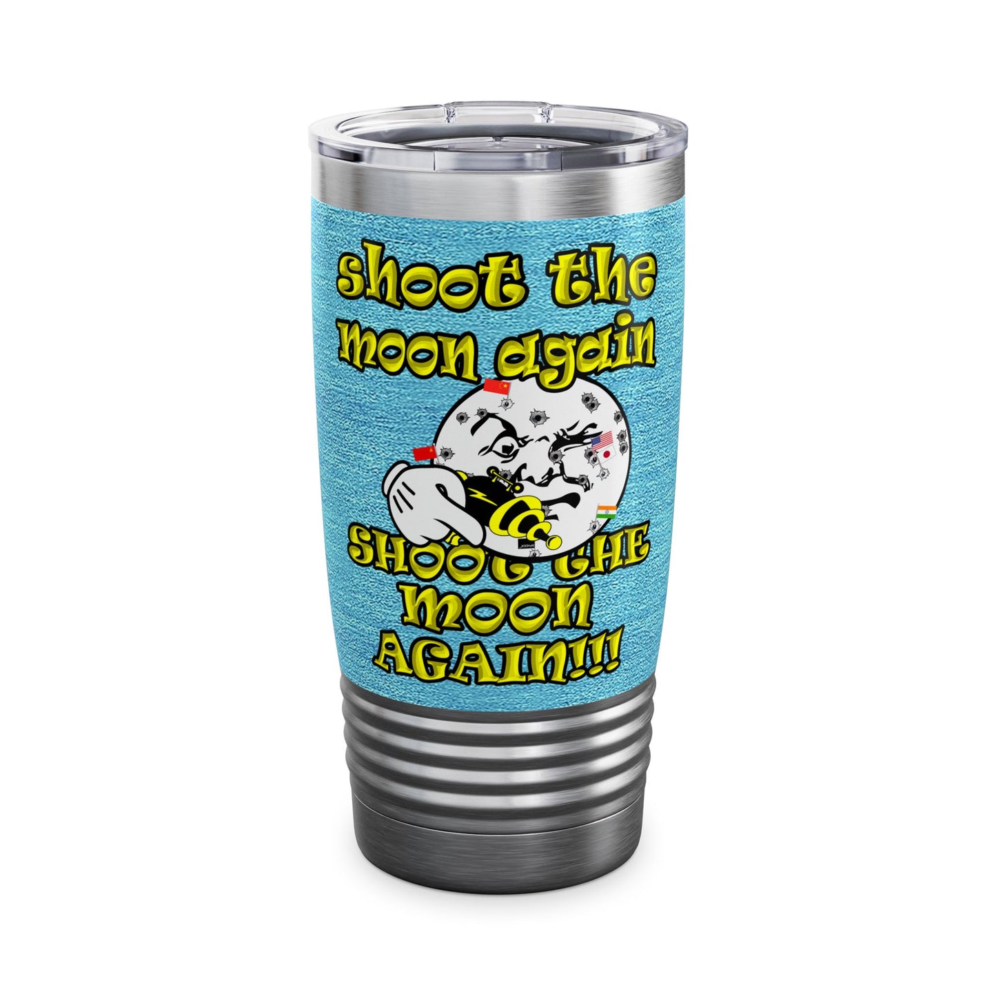 shoot the moon again - Ringneck Tumbler, 20oz (faded blue)
