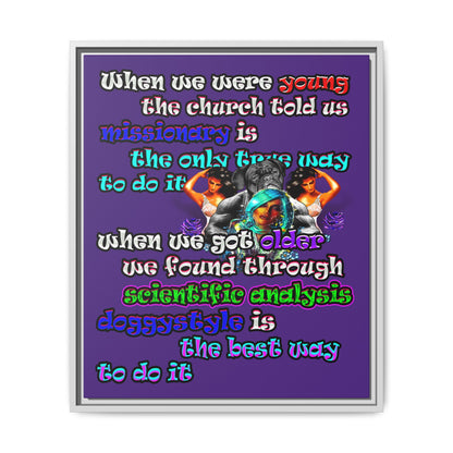 doggystyle - framed canvas art (purple)