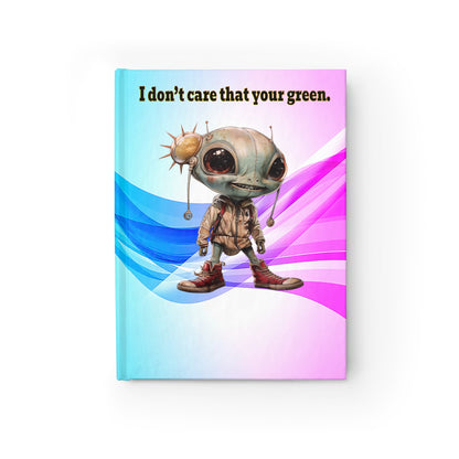I don't care that your green - journal-lined (light blue-pink wave)