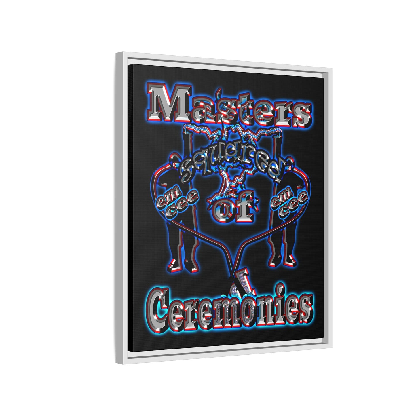 em cee squared - framed canvas art (black)