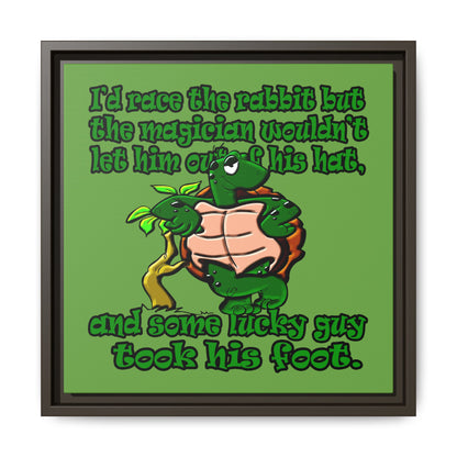 turtle race - framed canvas art (green)