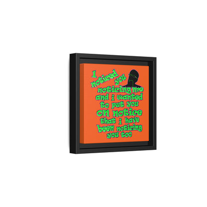 noticed you noticing - framed canvas art (orange)