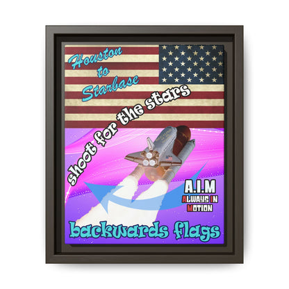 shoot for the stars - framed canvas art (purple-pink wave)