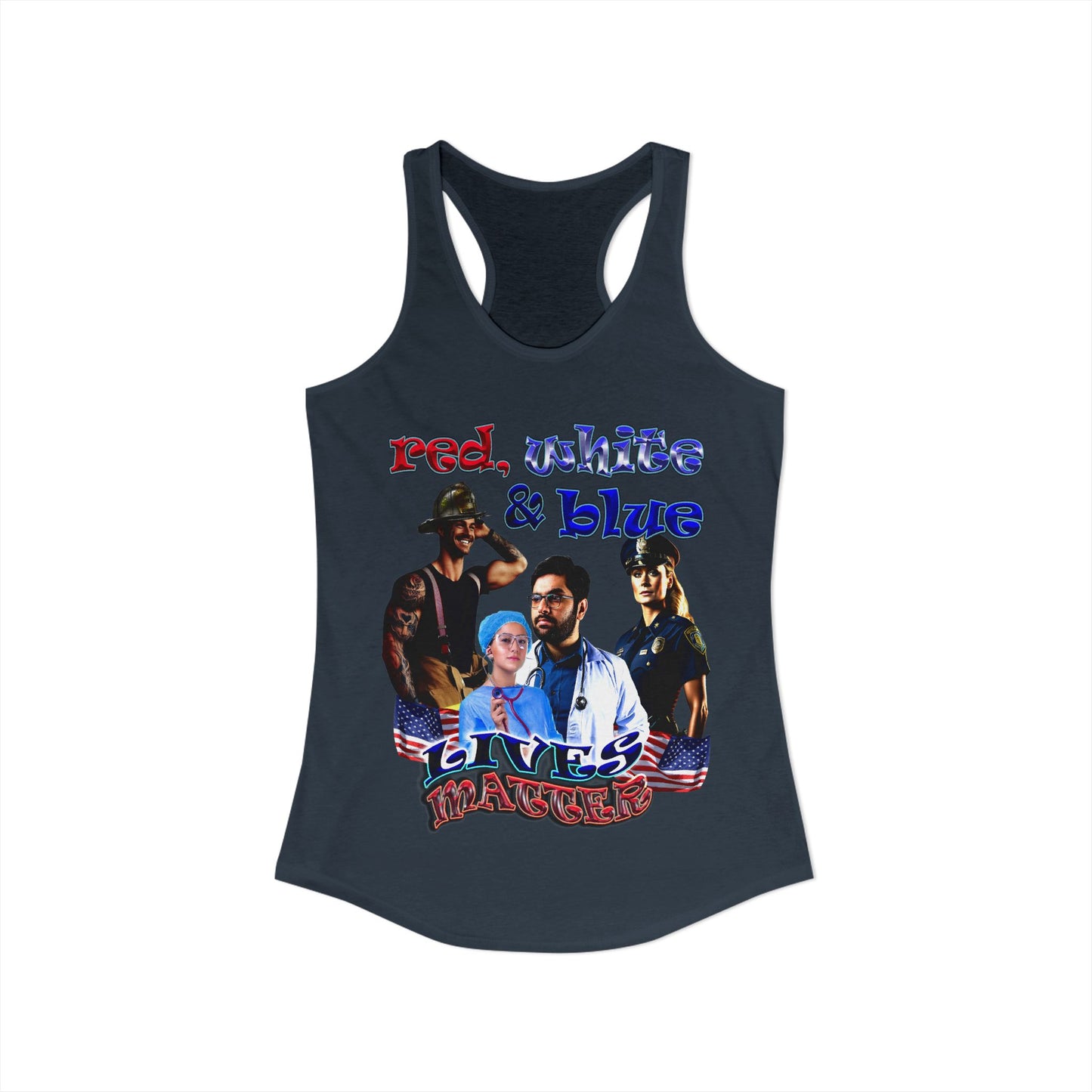 rw&b lives matter - Women's Ideal Racerback Tank
