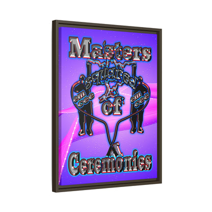 em cee squared - framed canvas art (purple-pink wave)