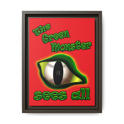 green monster - framed canvas art (red)