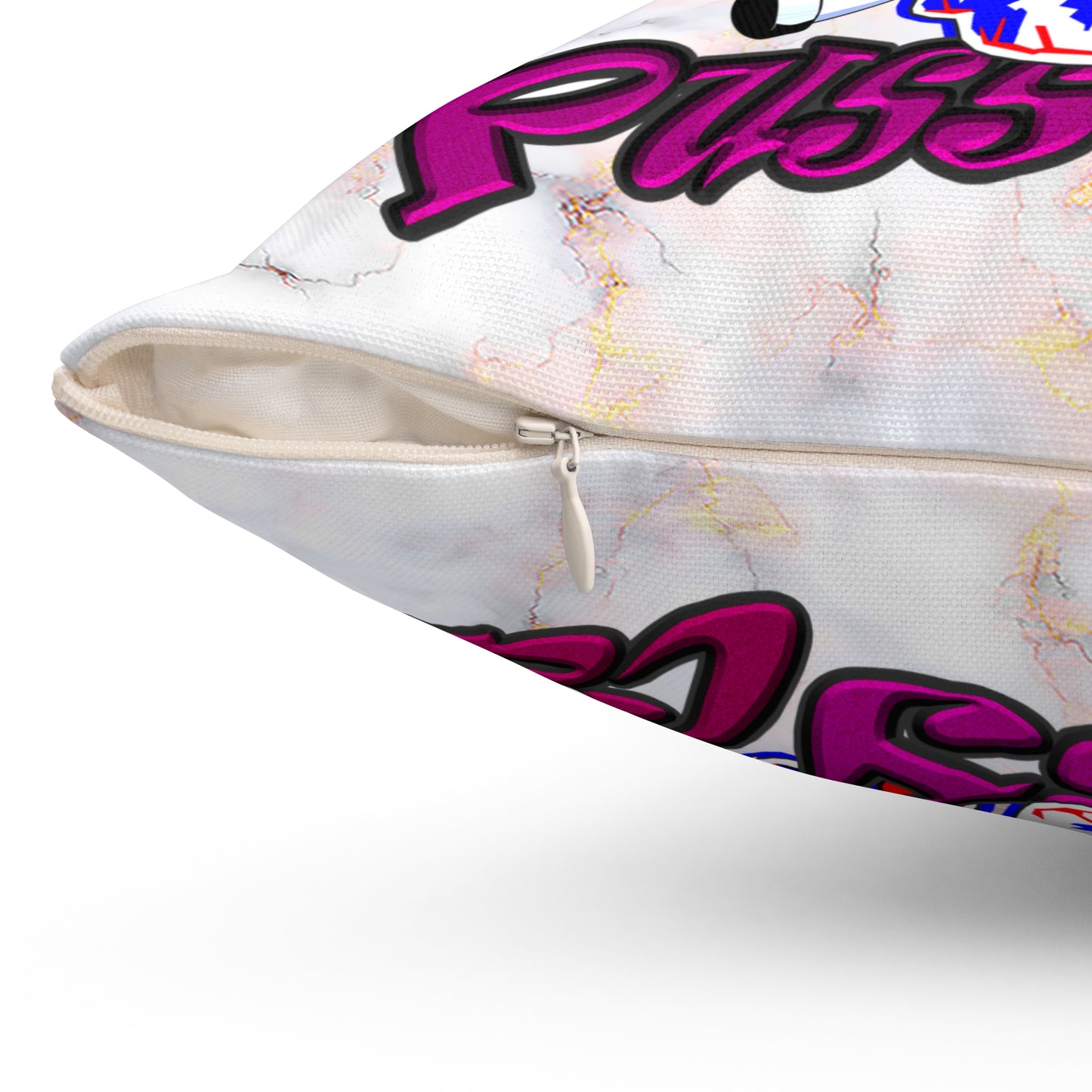 tag that - Spun Polyester Square Pillow - (white marble)