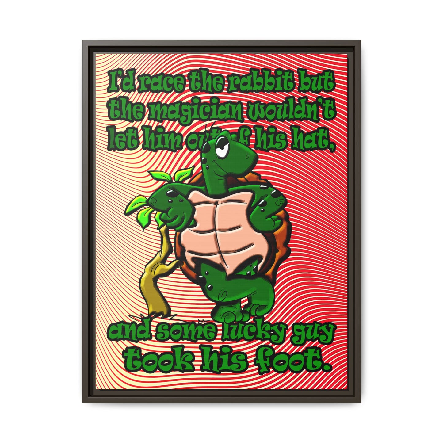 turtle race - framed canvas art (yellow-orange wave)