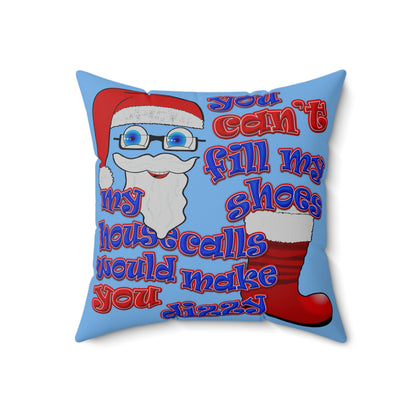 santa's shoes - Spun Polyester Square Pillow - (light blue)