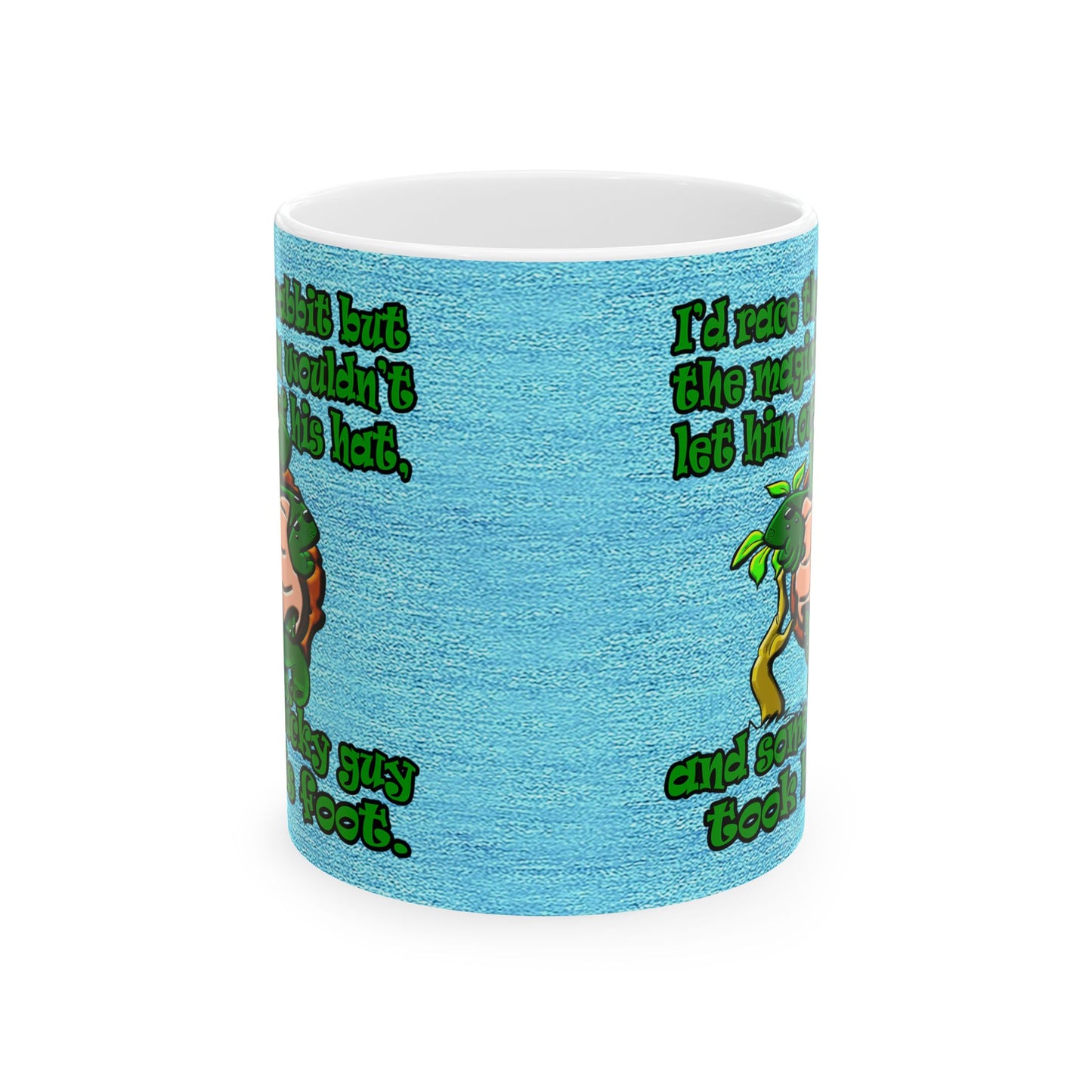 turtle race - White Mug (faded dark blue)