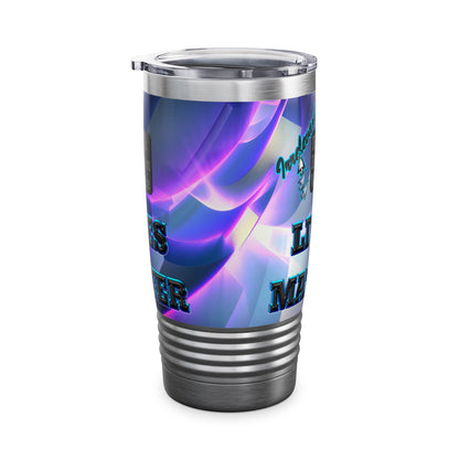 irrelevant - Ringneck Tumbler, 20oz (grey-pink wave)