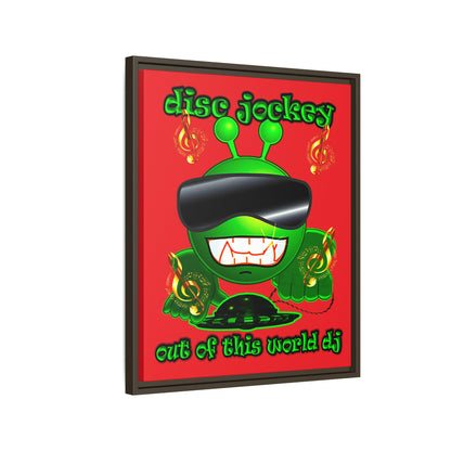 disc jockey - framed canvas art (red)