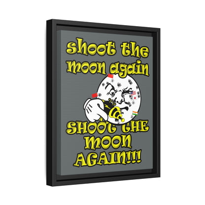 shoot the moon again - framed canvas art (dark grey)