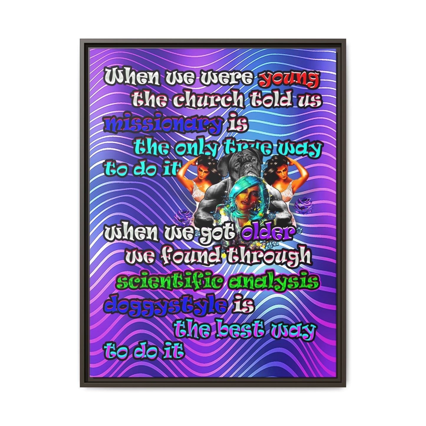 doggystyle - framed canvas art (purple wave)