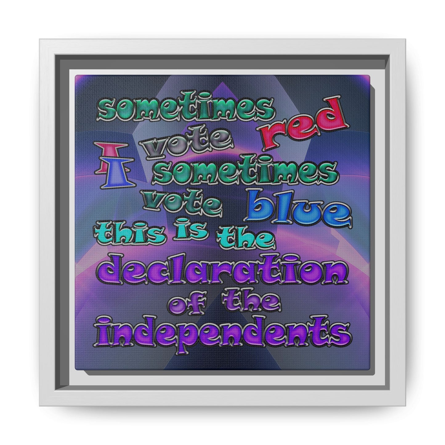 declaration of the independents - framed canvas art (grey-pink wave)