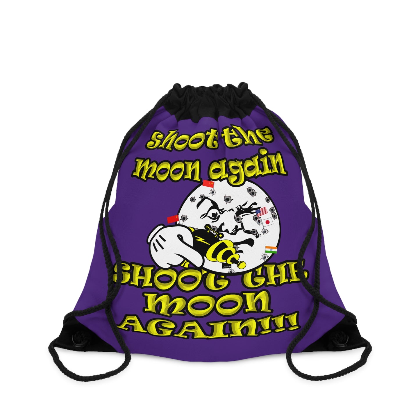 shoot the moon again - Drawstring Bag (purple)