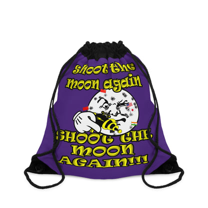 shoot the moon again - Drawstring Bag (purple)
