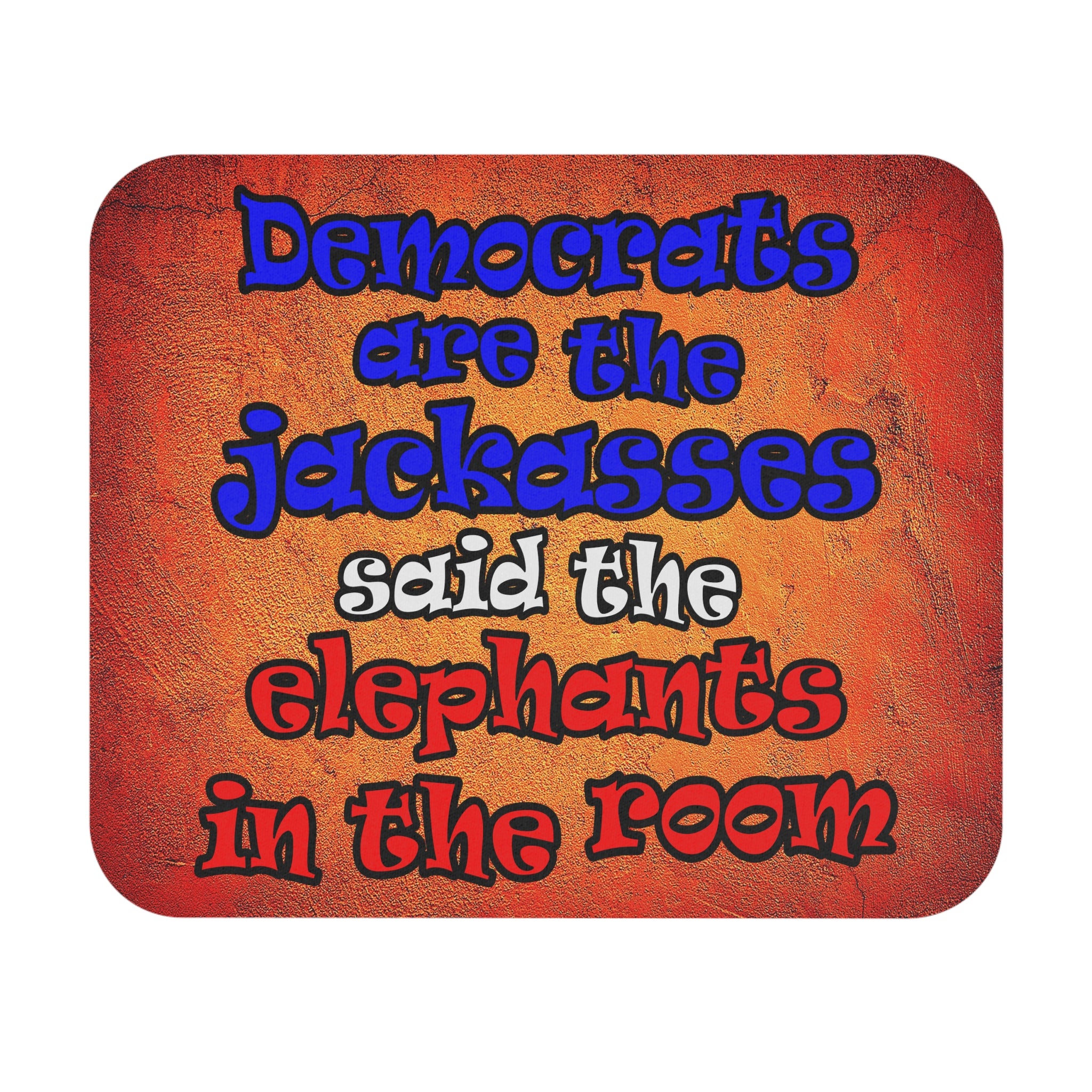 donkeys and elephants - Mouse Pad (Rectangle) (burnt orange)