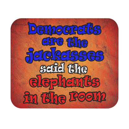 donkeys and elephants - Mouse Pad (Rectangle) (burnt orange)