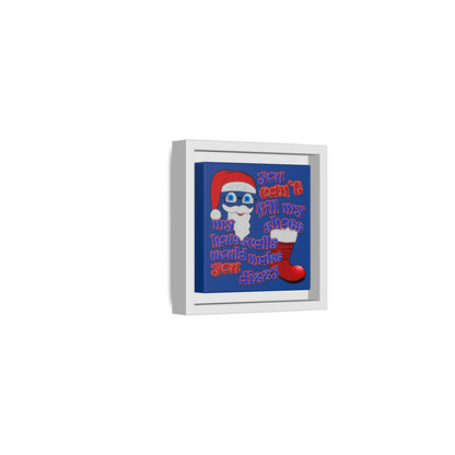 santa's shoes - framed canvas art (dark blue)