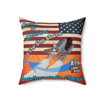 shoot for the stars - Spun Polyester Square Pillow - (burnt orange)