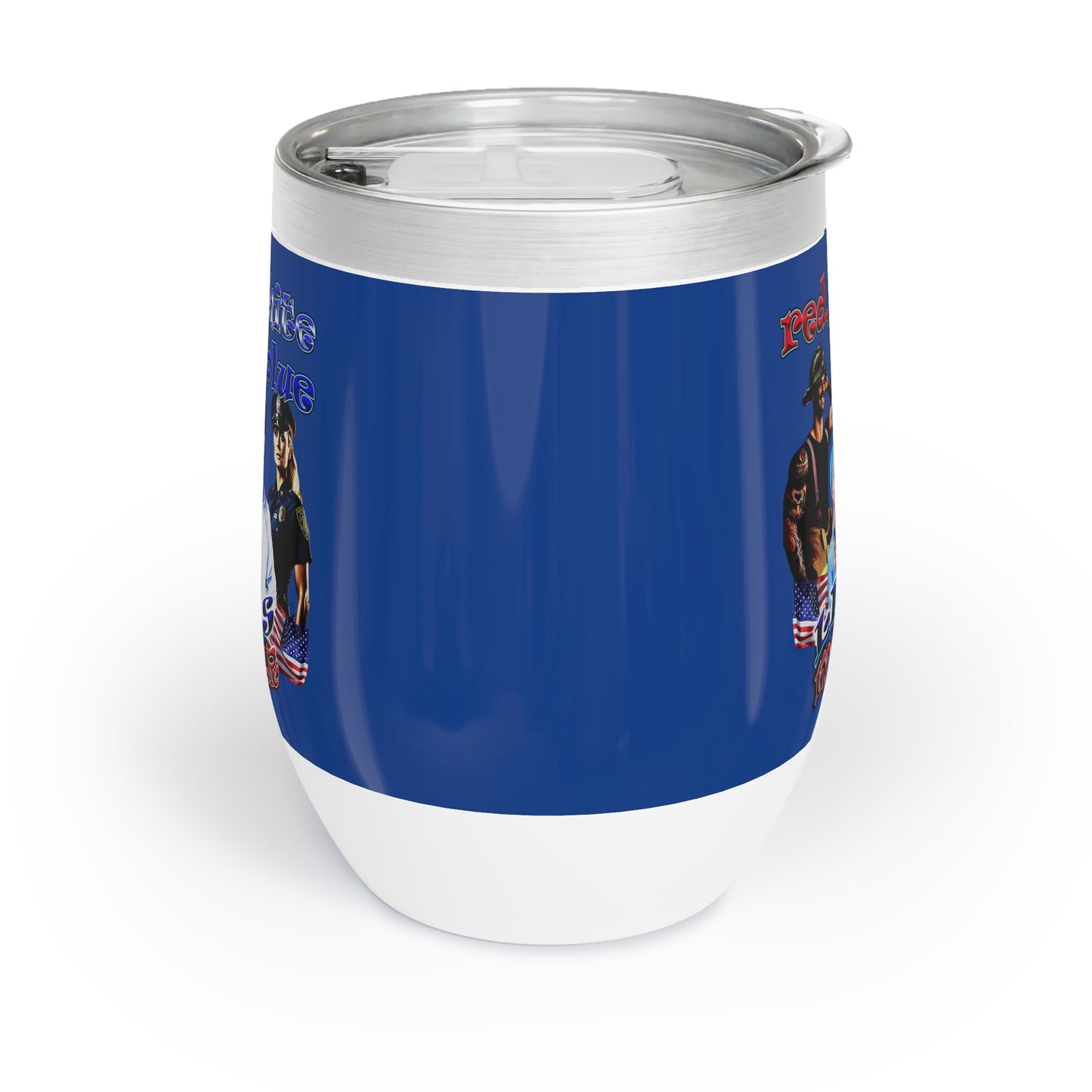 rw&b lives matter - Chill Wine Tumbler (dark blue)