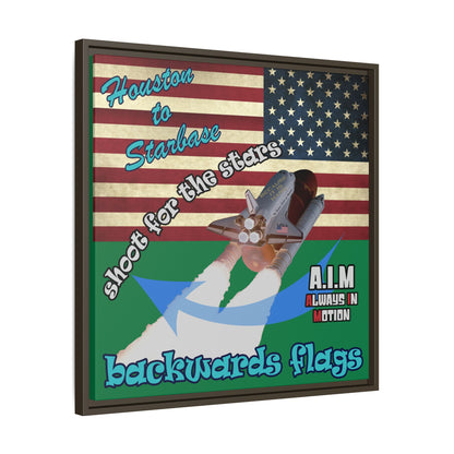 shoot for the stars - framed canvas art (dark green)