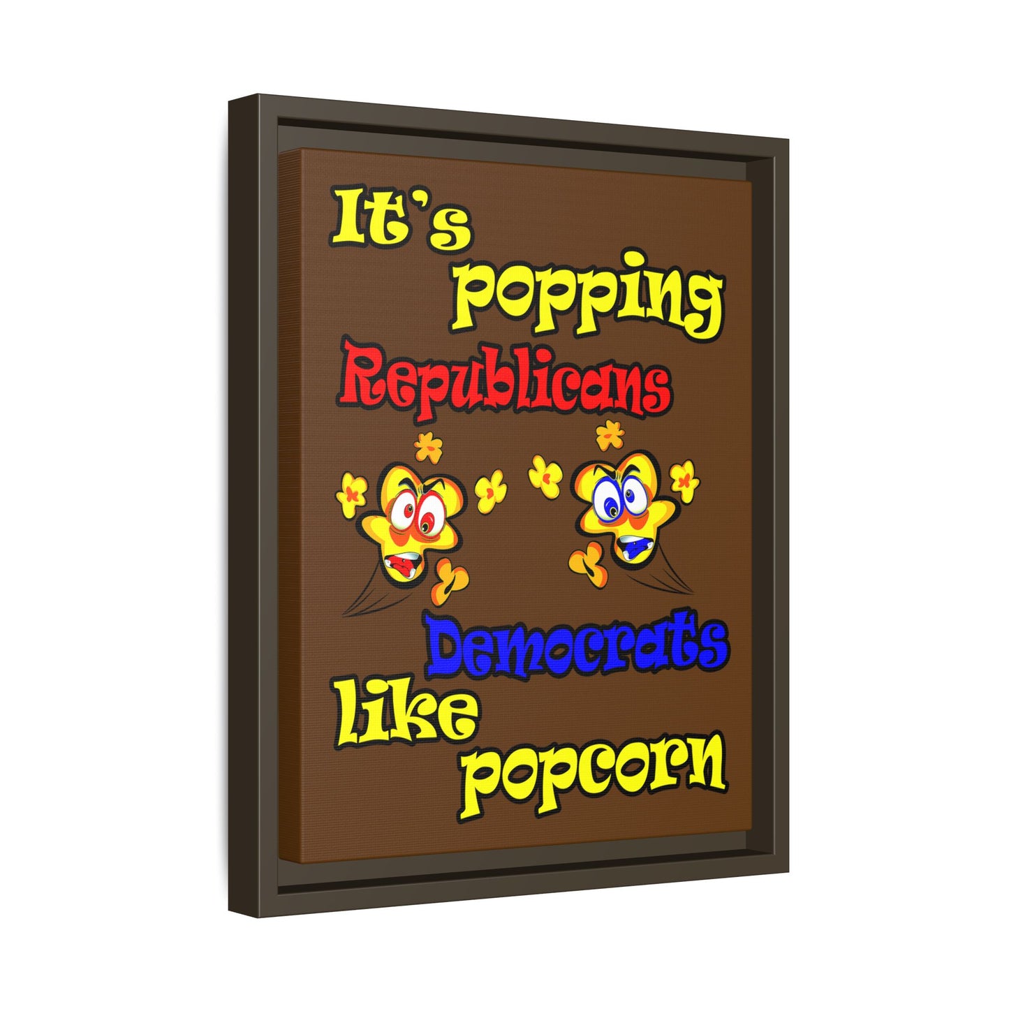 popping like popcorn - framed canvas art (brown)