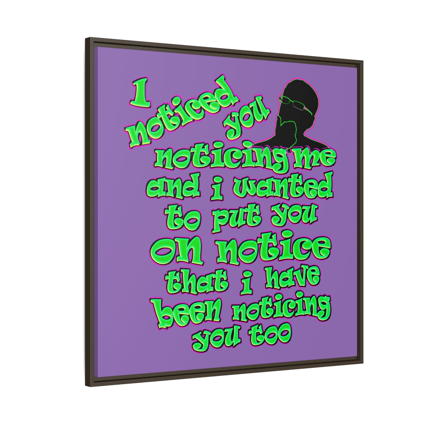 noticed you noticing - framed canvas art (light purple)