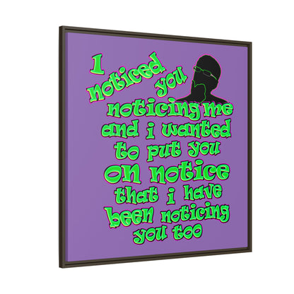 noticed you noticing - framed canvas art (light purple)