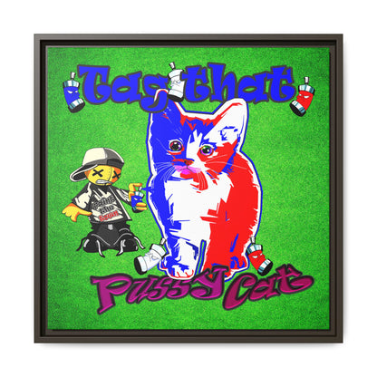 tag that - framed canvas art (green turf)