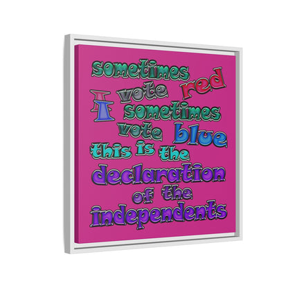 declaration of the independents - framed canvas art (pink)