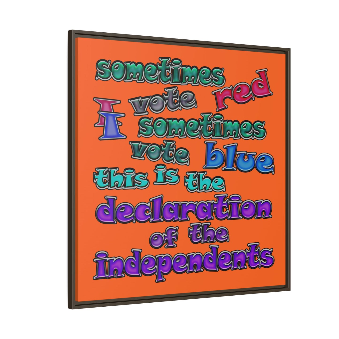 declaration of the independents - framed canvas art (orange)