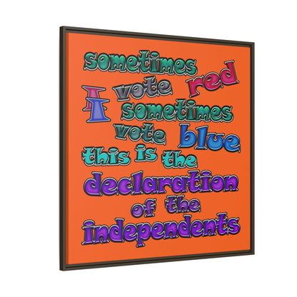 declaration of the independents - framed canvas art (orange)
