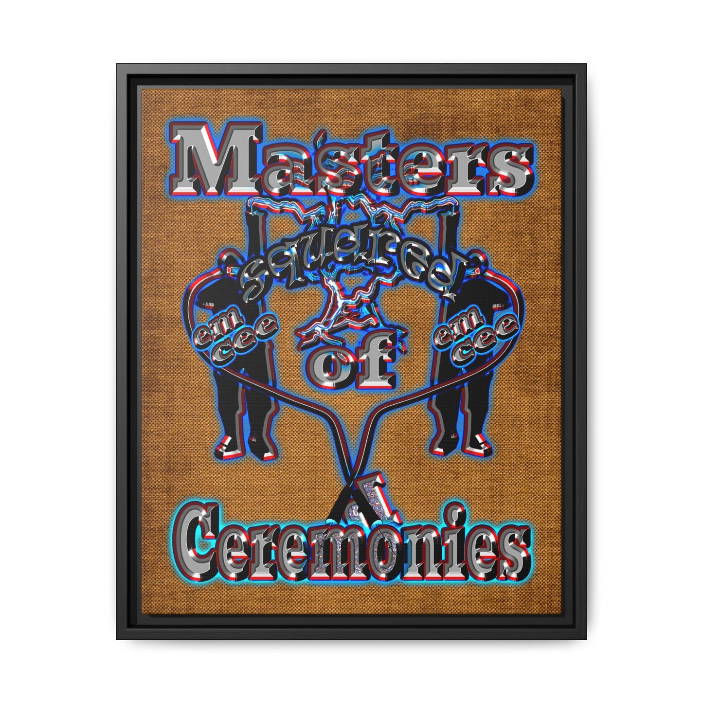 em cee squared - framed canvas art (brown papyrus)