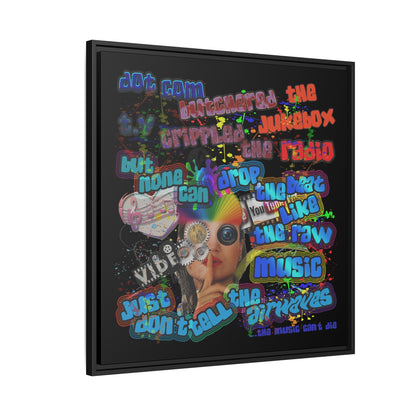 drop the beat - framed canvas art (black)