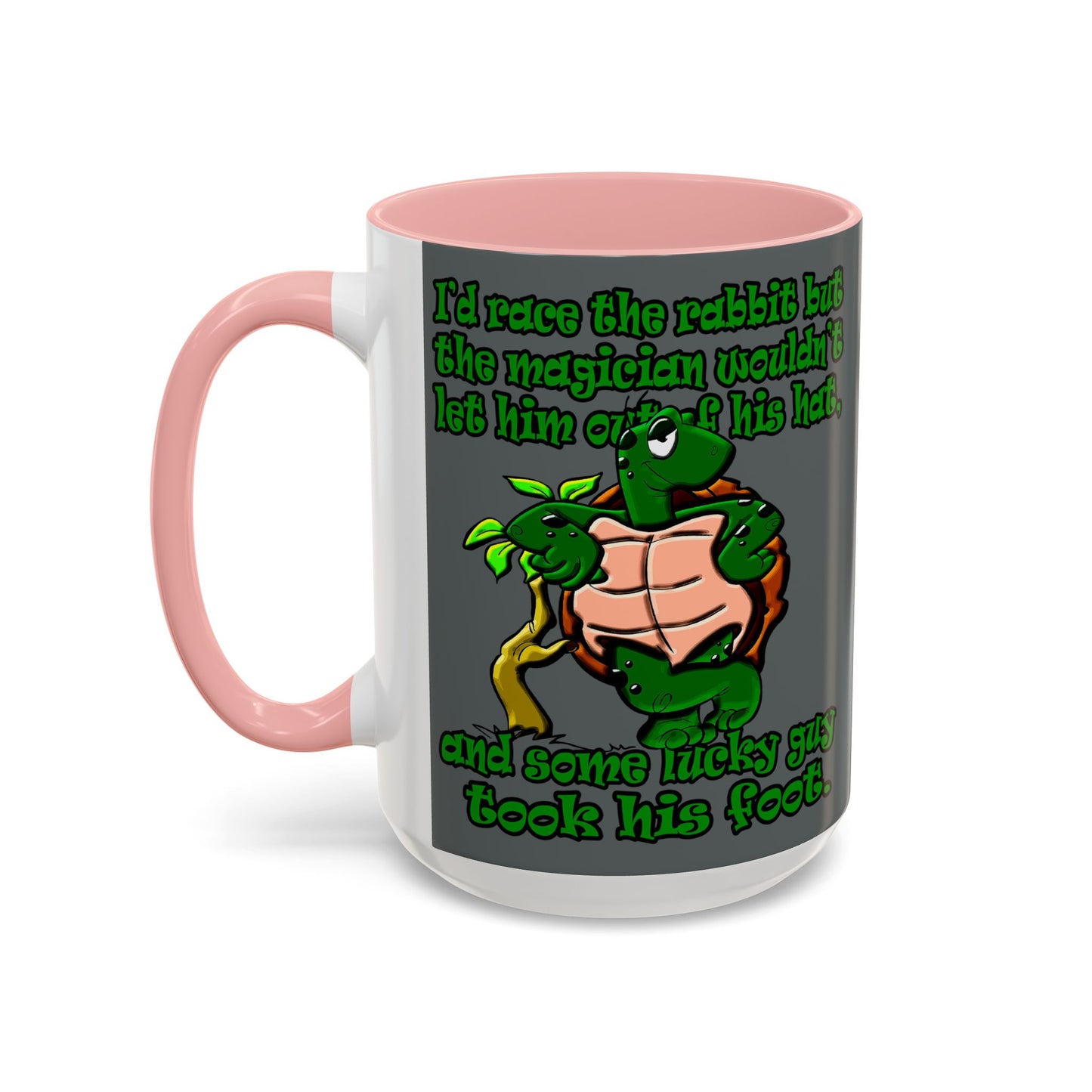 turtle race - Accent Mug (dark grey)