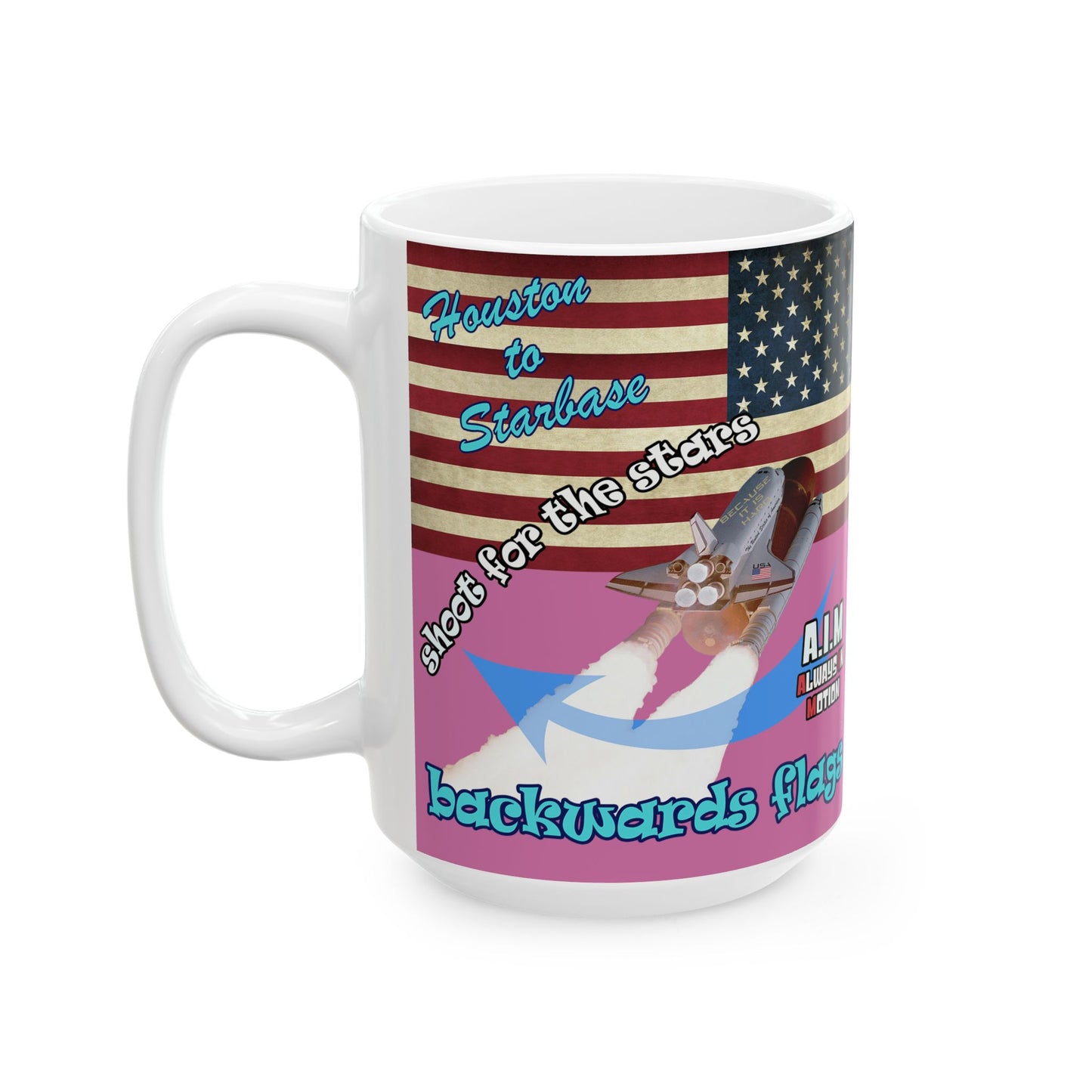 shoot for the stars - White Mug (light pink)
