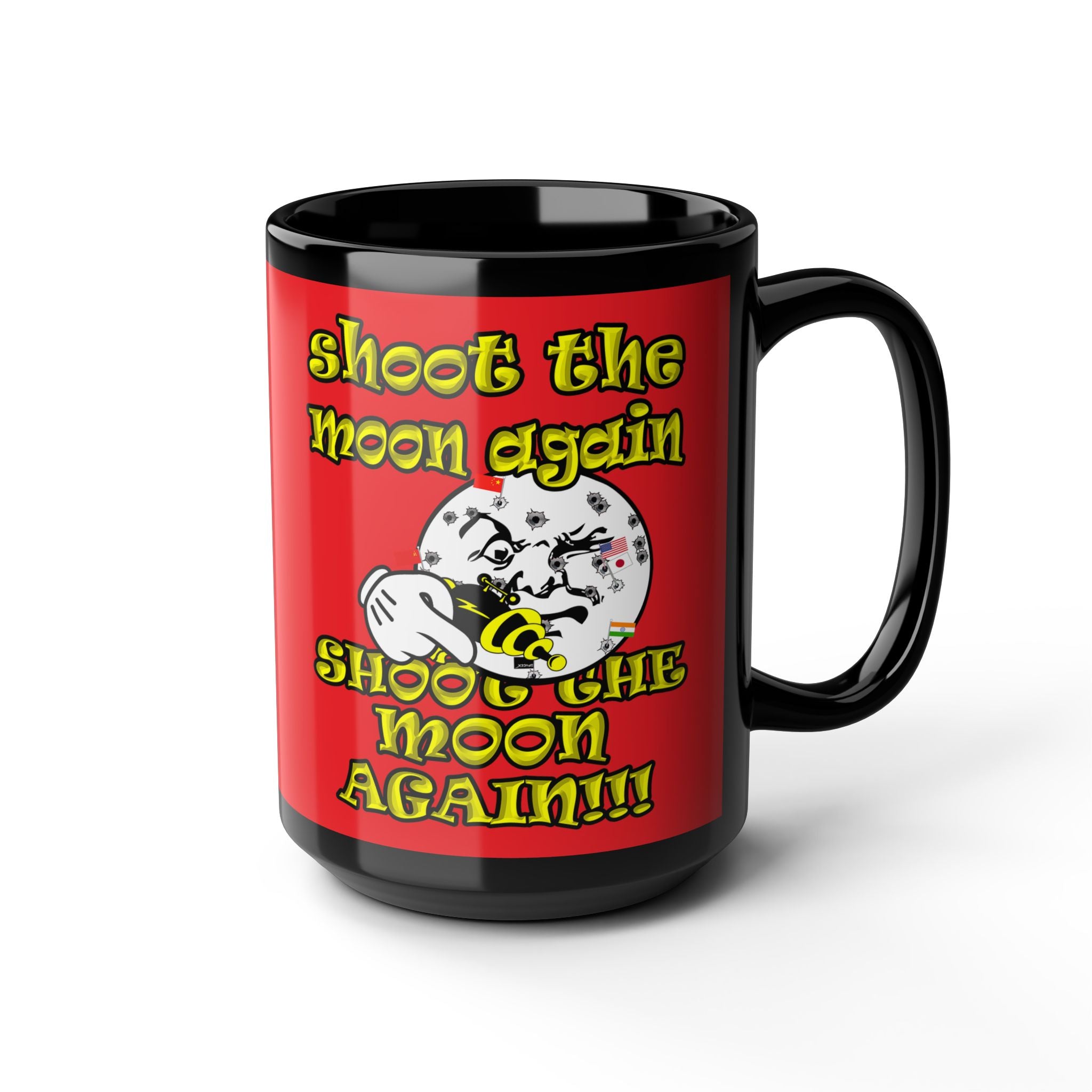 shoot the moon again - Black Mug (red)