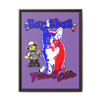 tag that - framed canvas art (light purple)
