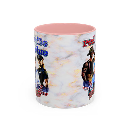 rw&b lives matter - Accent Mug (white marble)